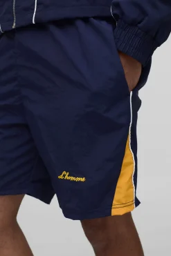 boohooMAN Short à taille élastiquée, coupe décontractée, effet froissé, bloc de couleurs<Homme Shorts