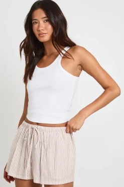 boohoo Short À Taille Élastiquée En Seersucker Rayé<Femme Shorts