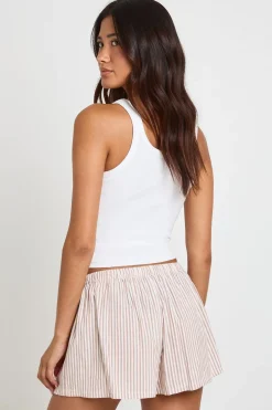 boohoo Short À Taille Élastiquée En Seersucker Rayé<Femme Shorts