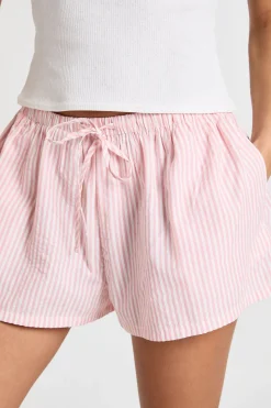 Short À Taille Élastiquée En Seersucker Rayé