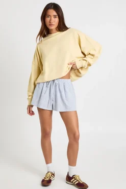 boohoo Short À Taille Élastique En Seersucker Rayé<Femme Shorts