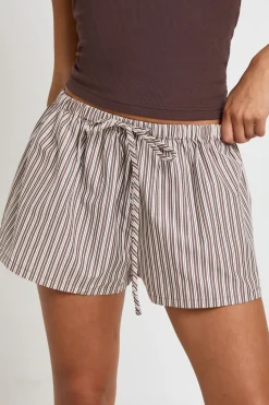 Short À Taille Élastique Rayé