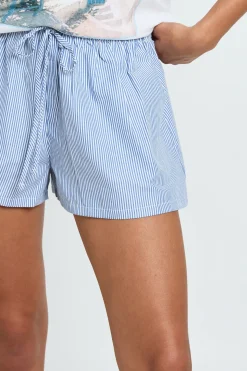 Short À Taille Élastiquée À Rayures