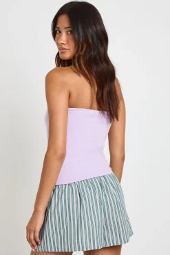 Short À Taille Élastiquée À Rayures