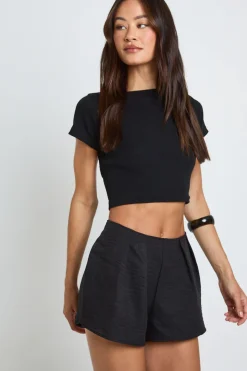 Short Tailleur Aspect Lin Coupe Tall