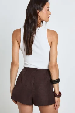 boohoo Short Tailleur Aspect Lin Coupe Tall<Femme Tailleurs|Shorts