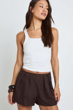 boohoo Short Tailleur Aspect Lin Coupe Tall<Femme Tailleurs|Shorts