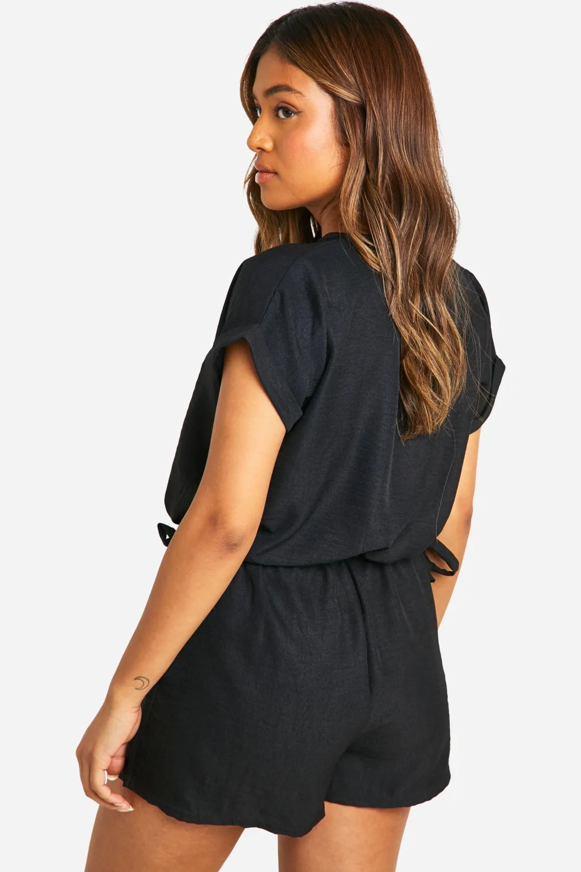 Short Tailleur Aspect Lin Petite