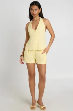 Short Tailleur Chiné À Revers