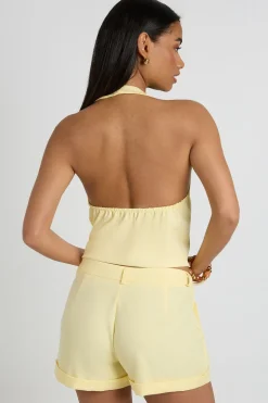 Short Tailleur Chiné À Revers