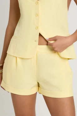 Short Tailleur Chiné À Revers