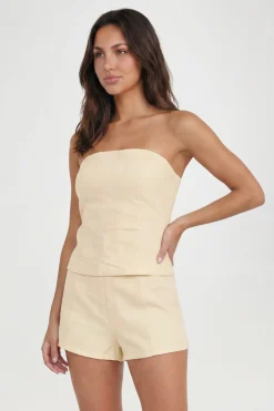 Short Tailleur Effet Lin
