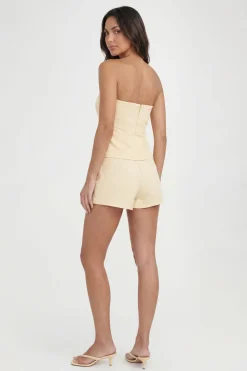 Short Tailleur Effet Lin