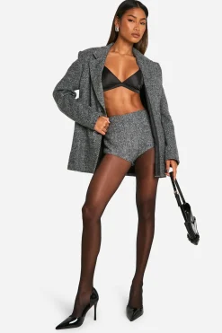 Short Tailleur à Motif Chevrons