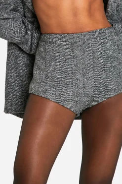 Short Tailleur à Motif Chevrons