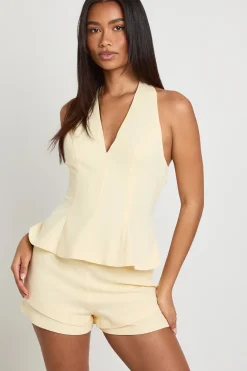 boohoo Short Tailleur Taille Haute À Double Ourlet<Femme Tailleurs|Shorts