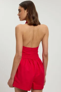 KarenMillen Short Tissé En Viscose Et Lin<Femme Tenues De Plage|Shorts
