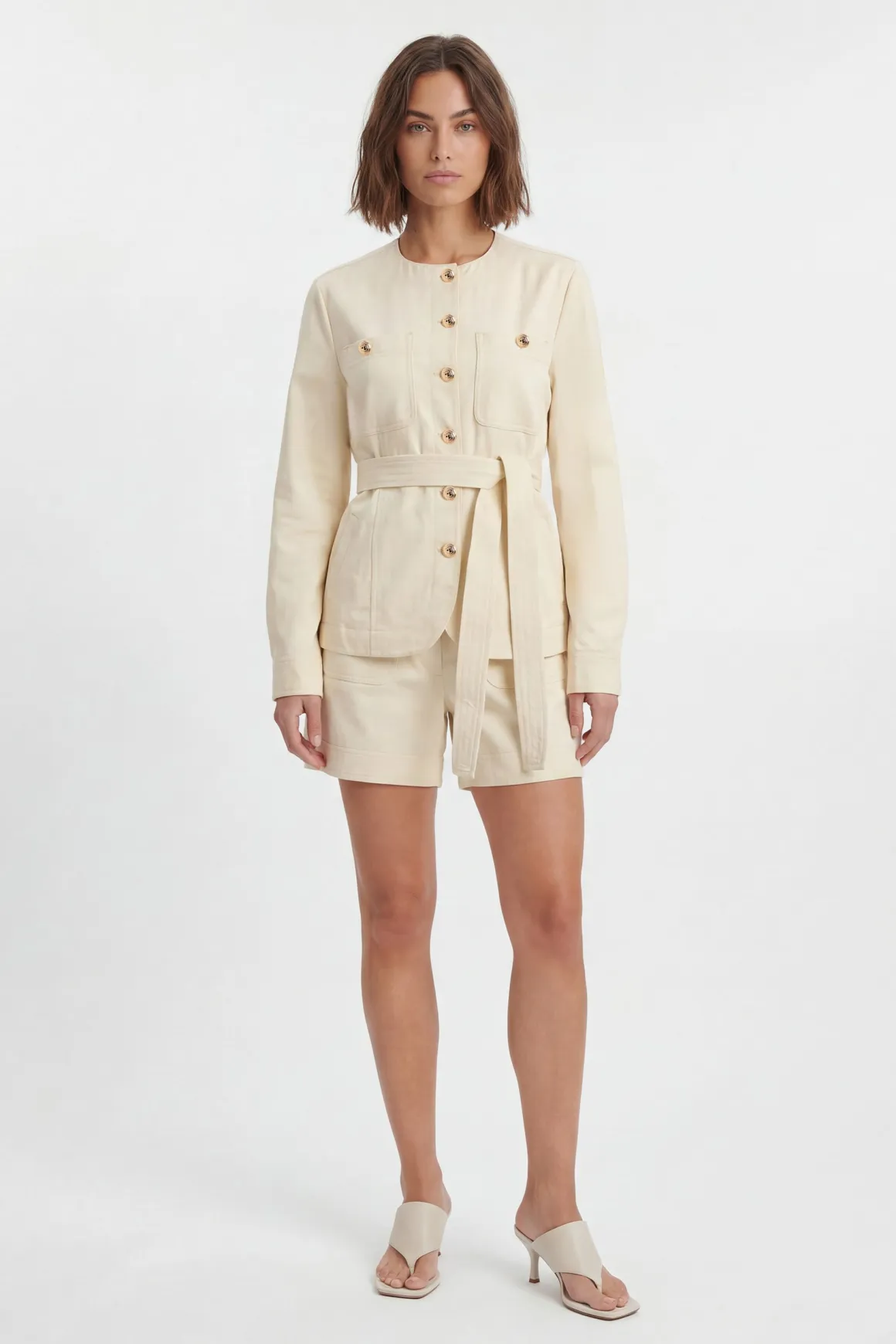Short Utilitaire En Coton Avec Détails De Boutons