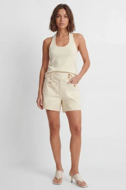 Short Utilitaire En Coton Avec Détails De Boutons