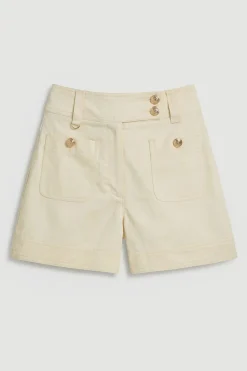 Short Utilitaire En Coton Avec Détails De Boutons