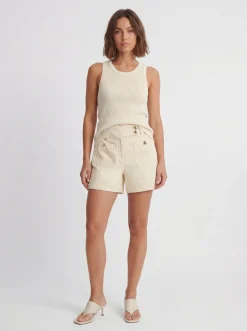 Short Utilitaire En Coton Avec Détails De Boutons