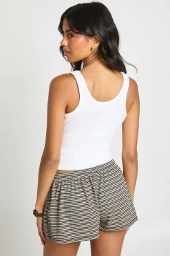 boohoo Short Évasé En Jersey Rayé Avec Cordon De Serrage<Femme Shorts