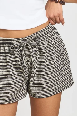 boohoo Short Évasé En Jersey Rayé Avec Cordon De Serrage<Femme Shorts
