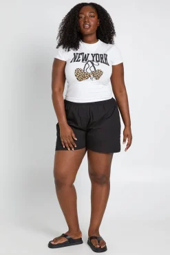 boohoo Short Évasé En Popeline Grande Taille<Femme Shorts