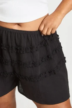 Short Évasé Froncé À Volants Grande Taille