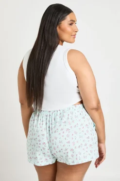 Short Évasé Grande Taille À Imprimé Fleuri Ditsy