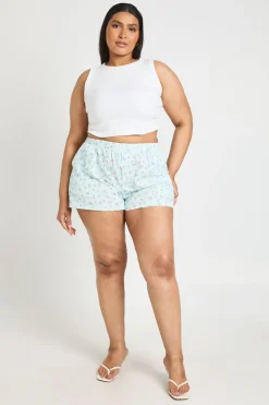 Short Évasé Grande Taille À Imprimé Fleuri Ditsy