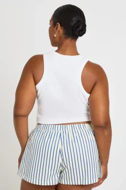 Short Évasé À Rayures Grande Taille