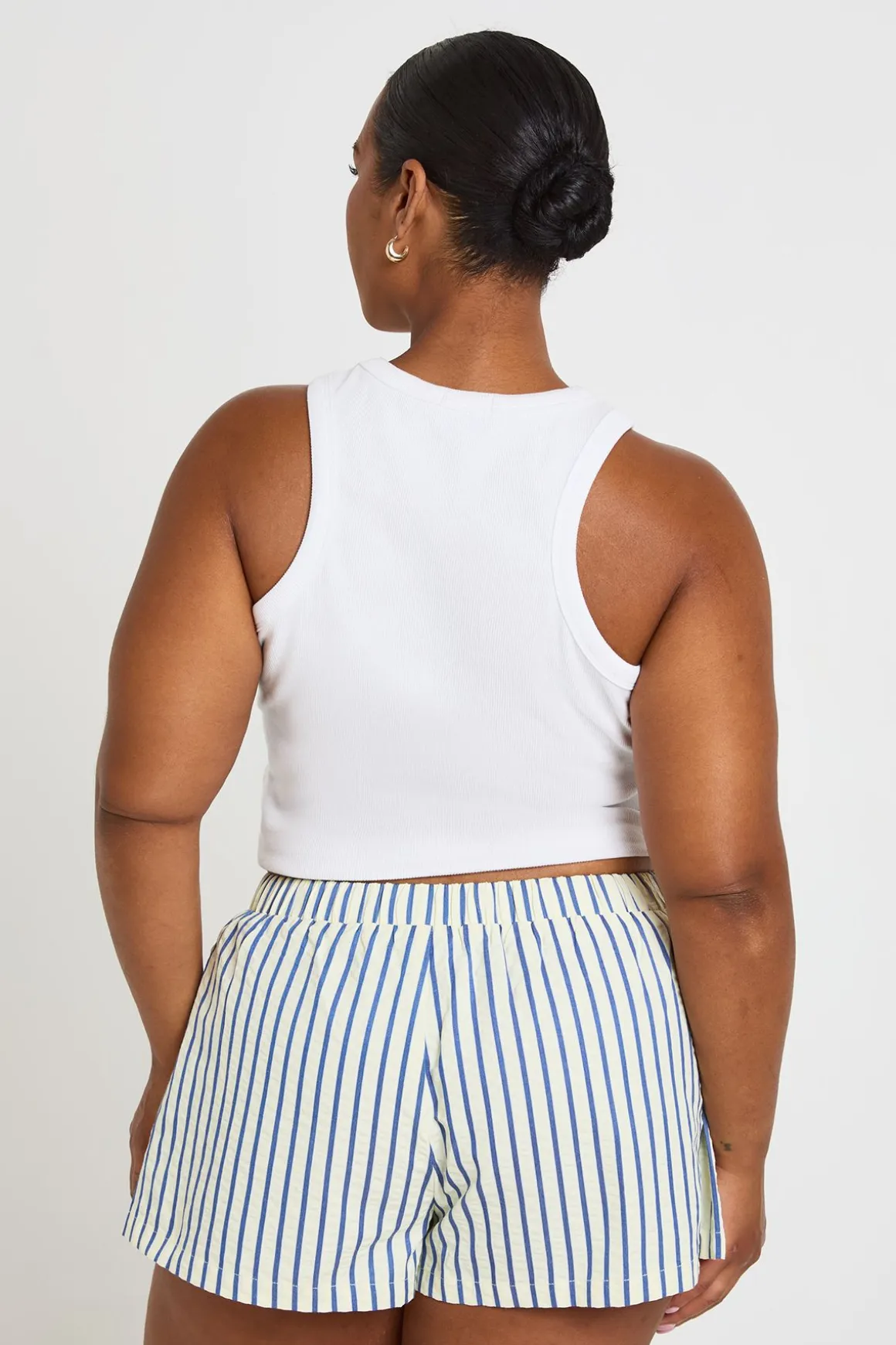 Short Évasé À Rayures Grande Taille