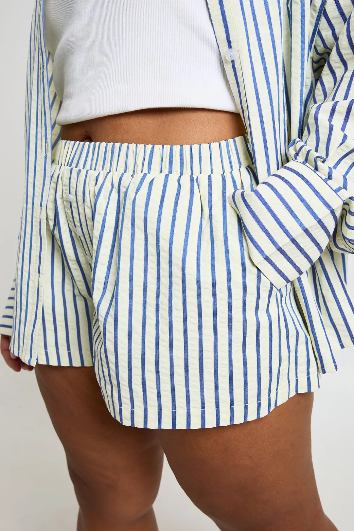 Short Évasé À Rayures Grande Taille