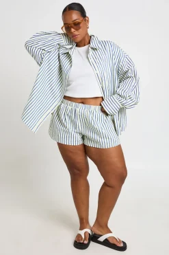Short Évasé À Rayures Grande Taille
