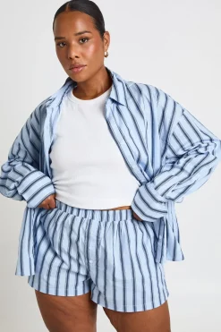 boohoo Short Évasé À Rayures Grande Taille<Femme Shorts