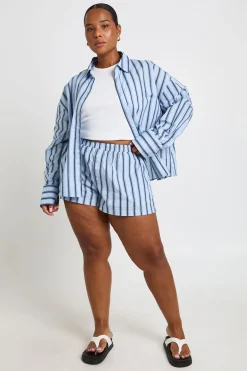 boohoo Short Évasé À Rayures Grande Taille<Femme Shorts