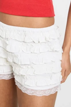 boohoo Short À Volants Effet Lin<Femme Shorts