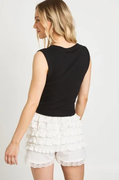 Short À Volants Effet Lin Petite