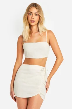 Side Ruched Mini Skirt