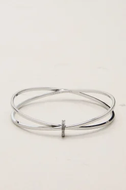 KarenMillen Tone Oval Pavé Chain Bangle< Bracelets