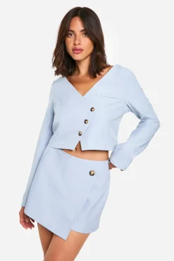 Skort ajusté à enroulement frontal