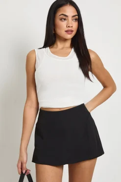 Skort avant à poche tissée