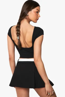 boohoo Skort à ceinture contrastante et à plis en boîte<Femme Shorts