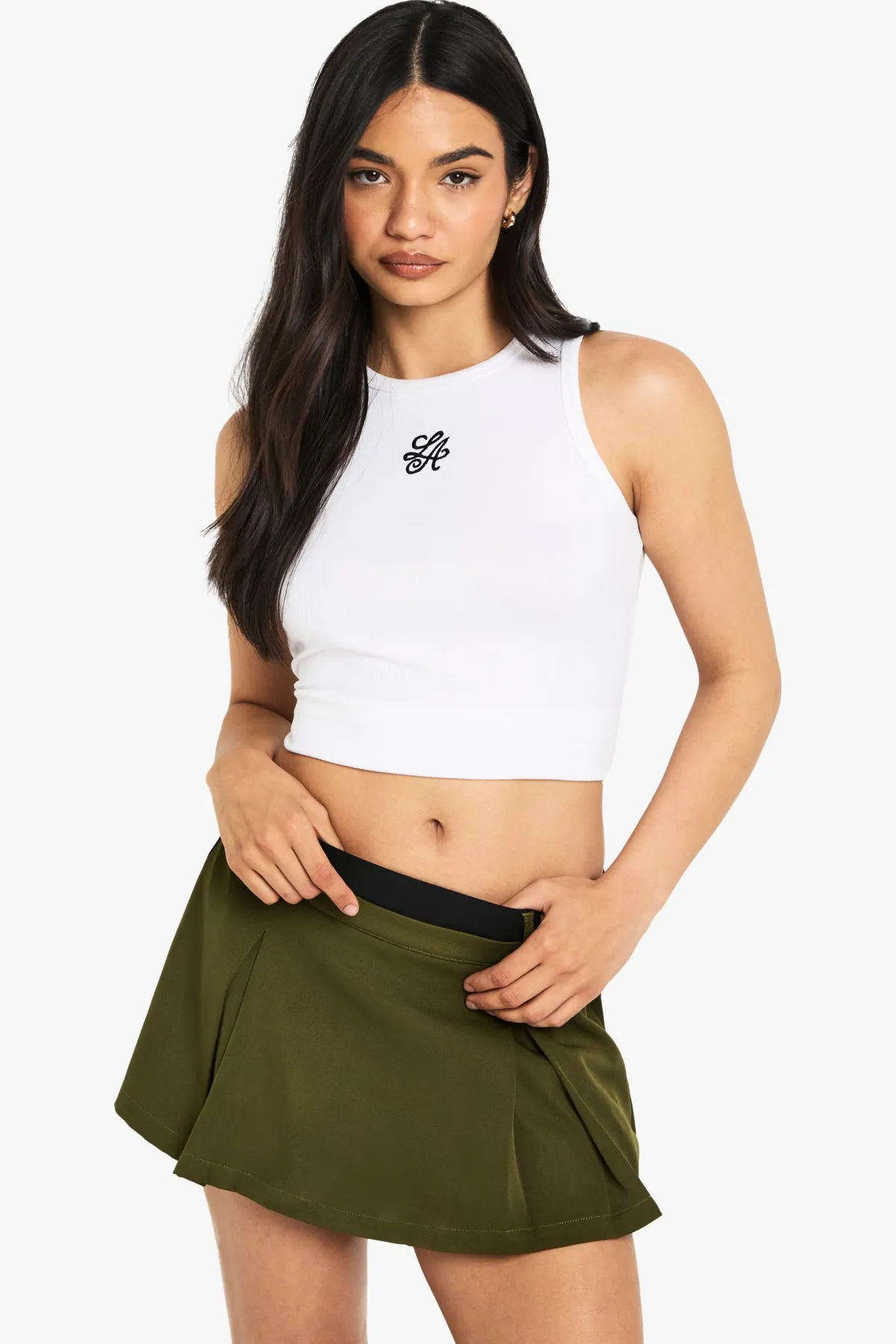 boohoo Skort à ceinture contrastée et à plis en boîte<Femme Shorts