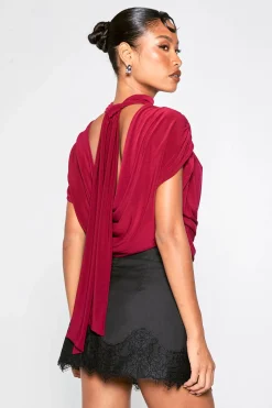 boohoo Skort en crêpe avec bordure en dentelle<Femme Satin Et Dentelle|Shorts