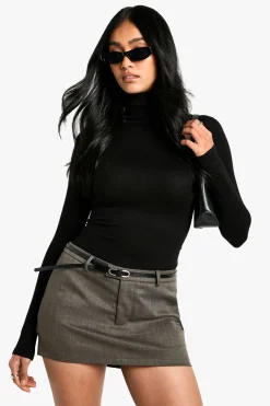boohoo Skort mini à détail ceinture sur-mesure<Femme Shorts