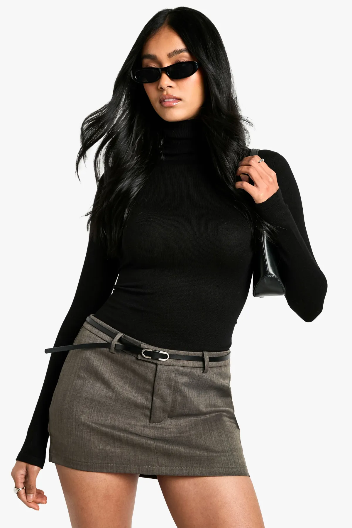 boohoo Skort mini à détail ceinture sur-mesure<Femme Shorts