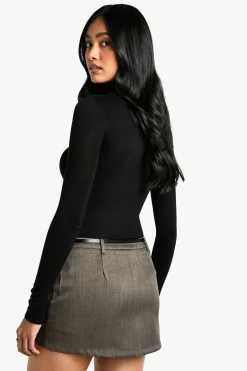 boohoo Skort mini à détail ceinture sur-mesure<Femme Shorts