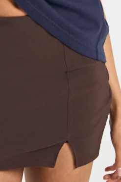 boohoo Skort mini fendu à l'avant<Femme Looks Chocolat|Shorts